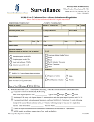 Document preview: Form 1198-S Sars-Cov-2 Enhanced Surveillance Submission Requisition - Mississippi