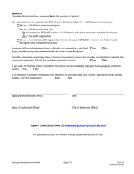 Form 120 Msdh Subgrantee Audit Information Form - Mississippi, Page 2