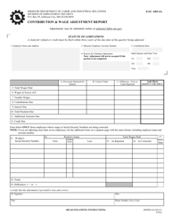 Document preview: Form MODES-4A Contribution & Wage Adjustment Report - Missouri