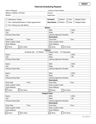 Form CD-37 &quot;Paternity Scheduling Request&quot; - Missouri