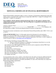 Montana Certificate of Financial Responsibility - Montana