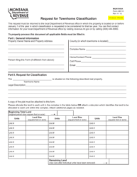 Document preview: Form AB-10 Request for Townhome Classification - Montana