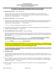 Form 572 Renewal Application - Appraisal Management Company - Nevada, Page 2