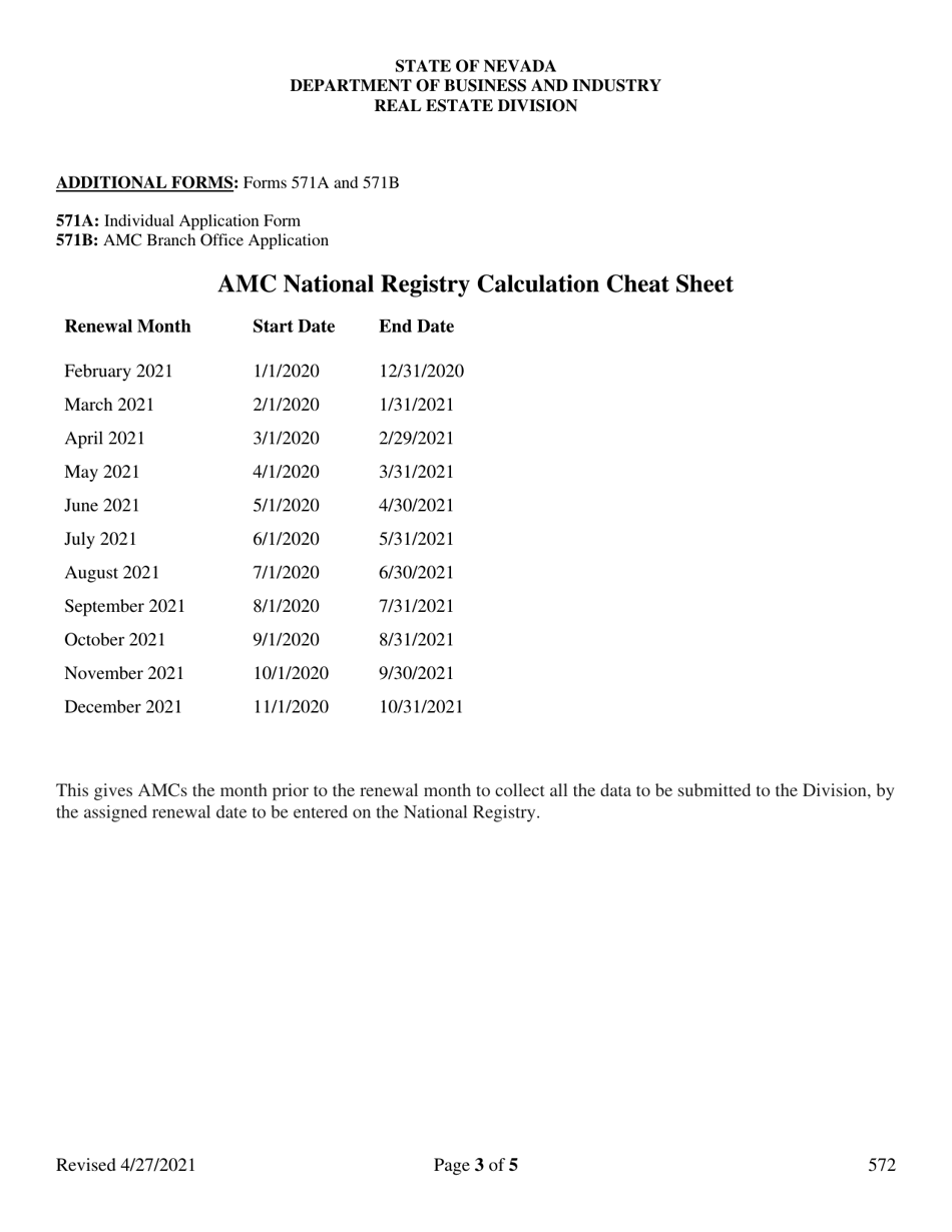 Form 572 Renewal Application - Appraisal Management Company - Nevada, Page 3