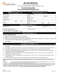 Form FA-85 &quot;Forteo (Teriparatide) Prior Authorization Request Form&quot; - Nevada