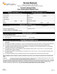 Document preview: Form FA-185 Tymlos (Abaloparatide) Prior Authorization Request Form - Nevada