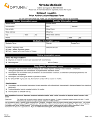Document preview: Form FA-187 Orilissa (Elagolix) Prior Authorization Request Form - Nevada