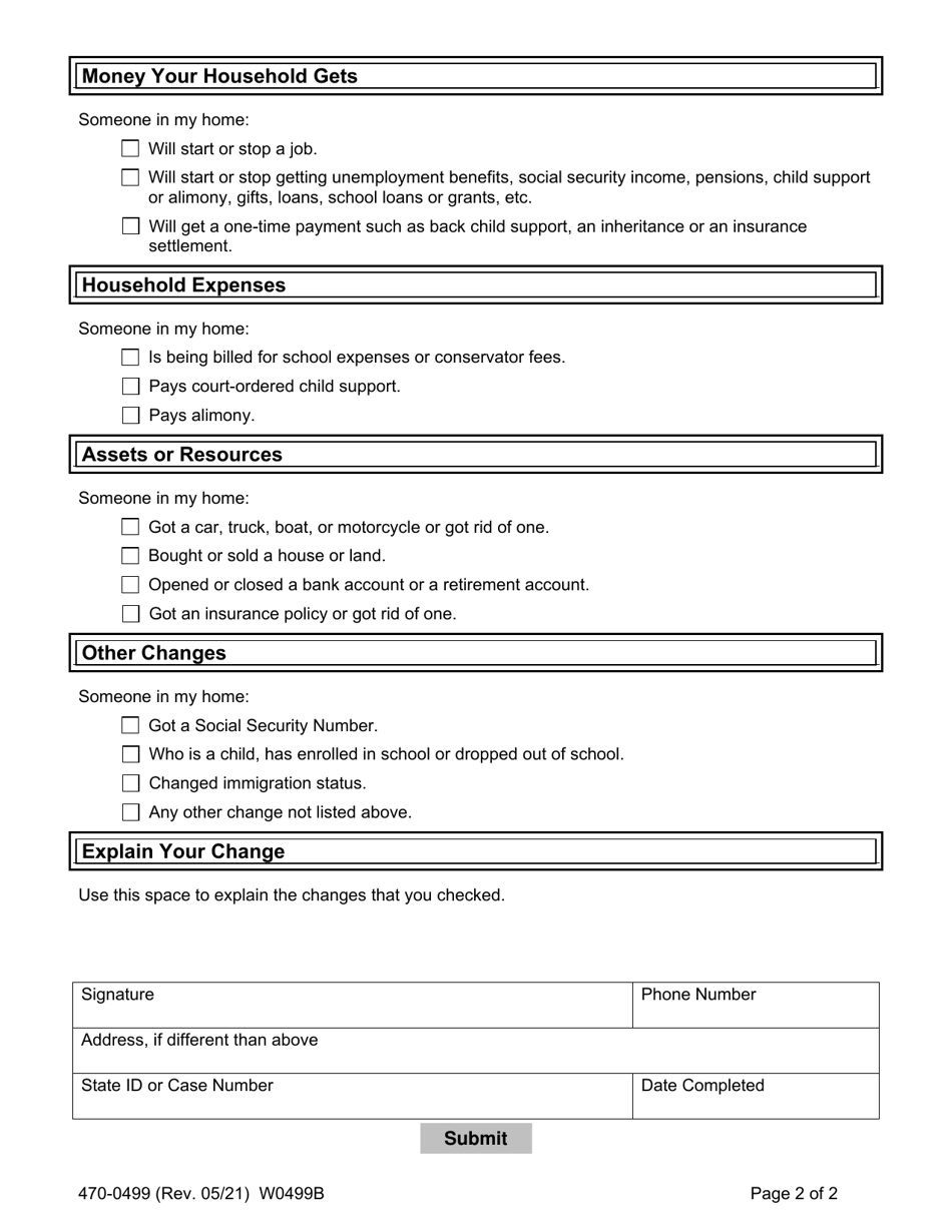 Form 470-0499 Ten-Day Report of Change for Fip - Iowa, Page 2