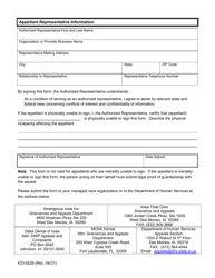 Form 470-5526 Authorized Representative for Managed Care Appeals - Iowa, Page 2