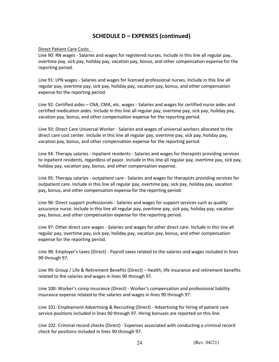 Instructions for Financial and Statistical Report - Iowa, Page 24