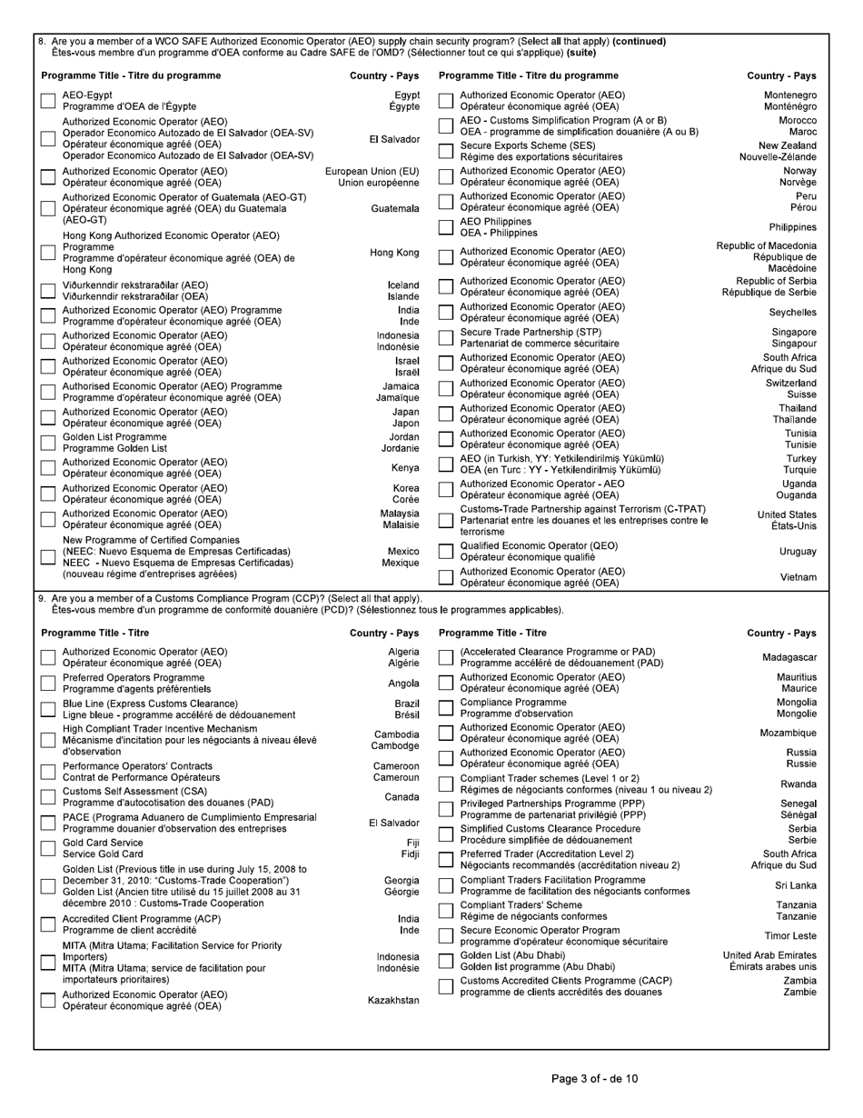 Form BSF786 Arctic Shipping Electronic Commercial Clearance (Asecc) Program Carrier Pre-season Profile - Canada (English / French), Page 3