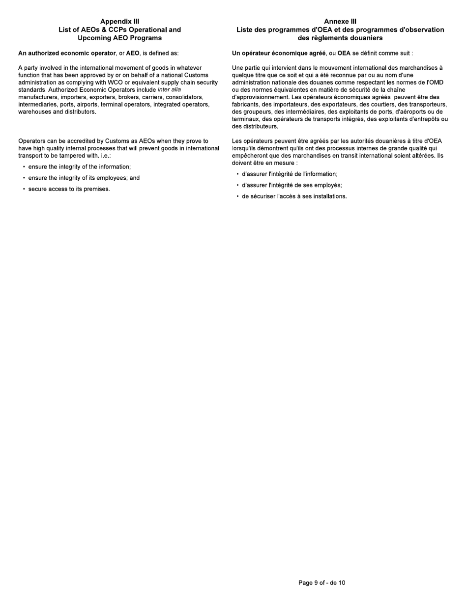 Form BSF786 Arctic Shipping Electronic Commercial Clearance (Asecc) Program Carrier Pre-season Profile - Canada (English / French), Page 9