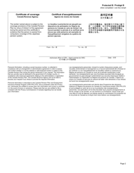 Form CPT122 Certificate of Coverage Under the Canada Pension Plan Pursuant to Article 5 of the Agreement Between Canada and Japan on Social Security - Canada (English/Japanese/French), Page 2