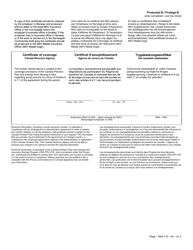 Form CPT127 Certificate of Coverage Under the Canada Pension Plan Pursuant to Articles 6 to 11 of the Agreement on Social Security Between Canada and the Kingdom of Norway - Canada (English/French/Norwegian), Page 2