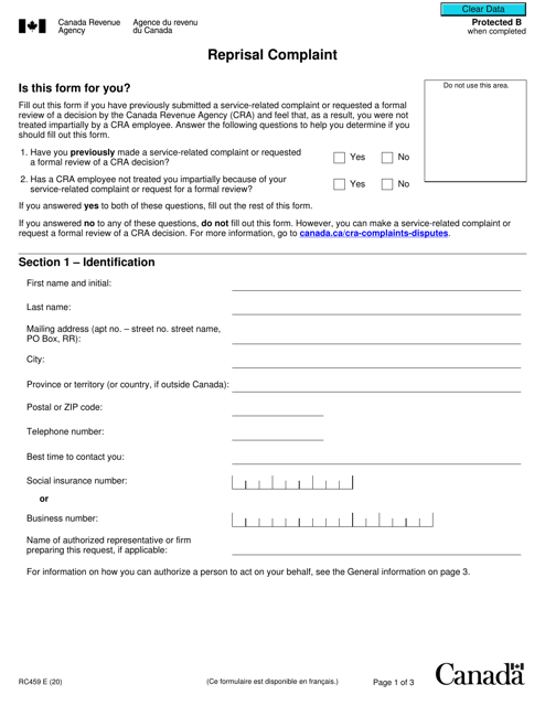 Form RC459  Printable Pdf