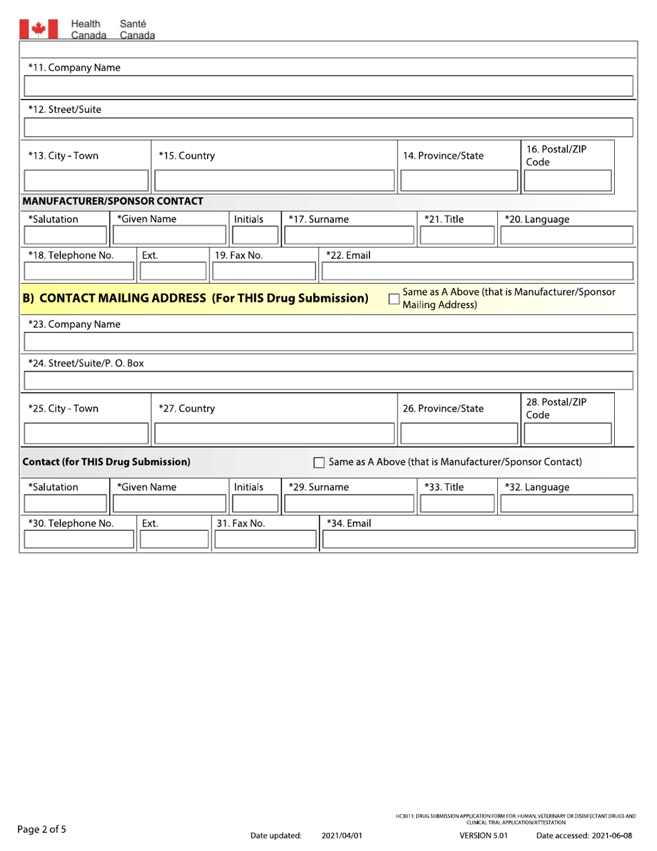 Form HC3011 - Fill Out, Sign Online and Download Fillable PDF, Canada ...