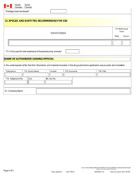 Form HC3011 &quot;Drug Submission Application Form for Human, Veterinary or Disinfectant Drugs and Clinical Trial Application/Attestation&quot; - Canada, Page 5