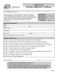 &quot;Application for Pesticide Applicator Certificate&quot; - Prince Edward Island, Canada