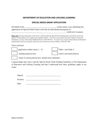 Special Needs Grant Application - Prince Edward Island, Canada, Page 2