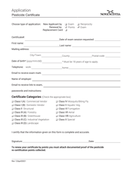 Application for Pesticide Applicator Certification of Qualification - Nova Scotia, Canada, Page 2