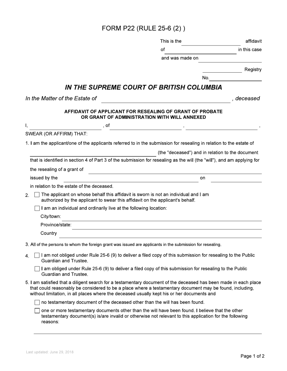 Form P22 Fill Out Sign Online and Download Fillable PDF British