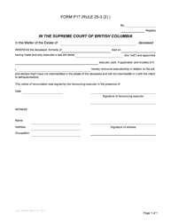 Document preview: Form P17 Notice of Renunciation - British Columbia, Canada