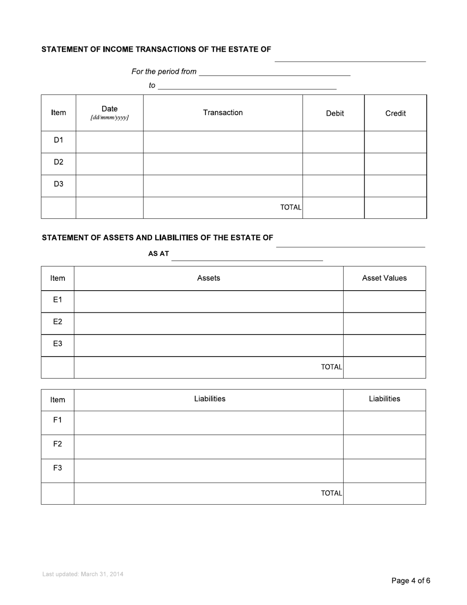 Form P40 Statement of Account Affidavit - British Columbia, Canada, Page 4