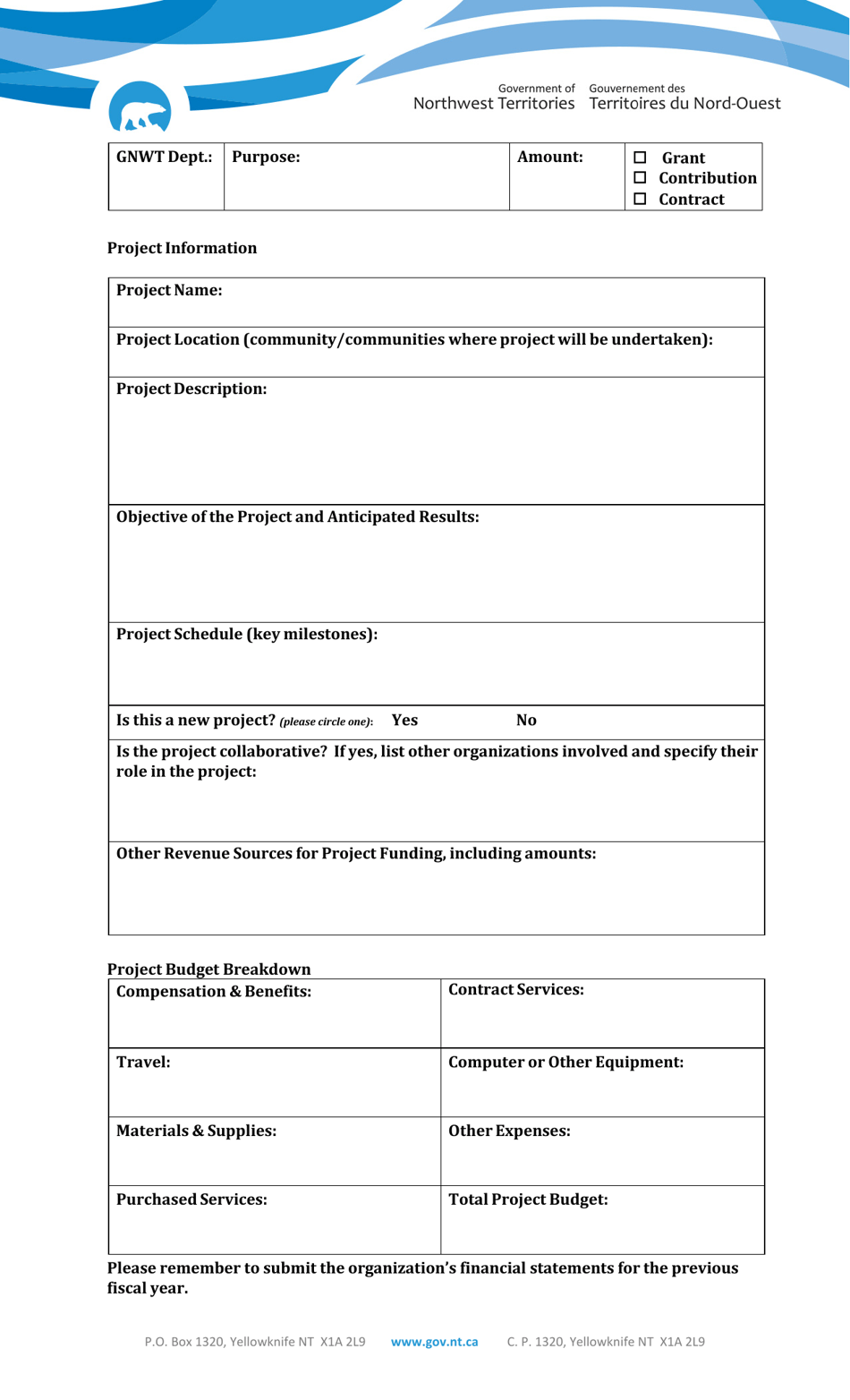 2022 Northwest Territories Canada Ngo Stabilization Fund Grant ...