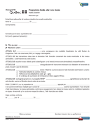 Document preview: Forme V-3274-7 Programme D'aide a La Voirie Locale - Volet Soutien - Resolution Type - Quebec, Canada (French)