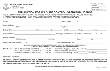 Form BUS1605A Application for Wildlife Control Operator License - New Hampshire, Page 2
