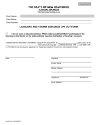 Form NHJB-3201-D &quot;Landlord and Tenant Mediation Opt out Form&quot; - New Hampshire
