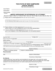 Document preview: Form NHJB-2294-DFPS Limited Appearance or Withdrawal by Attorney - New Hampshire