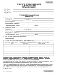 Form NHJB-2245-F Petition to Annul Marriage - New Hampshire