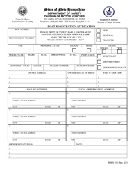 Document preview: Form RDMV612 Boat Registration Application - New Hampshire
