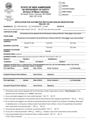 Form RDMV710 Application for Automotive Recycling Dealer Registration - New Hampshire, Page 3