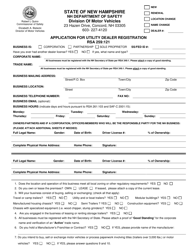 Form RDMV730 Application for Utility Dealer Registration - New Hampshire, Page 3