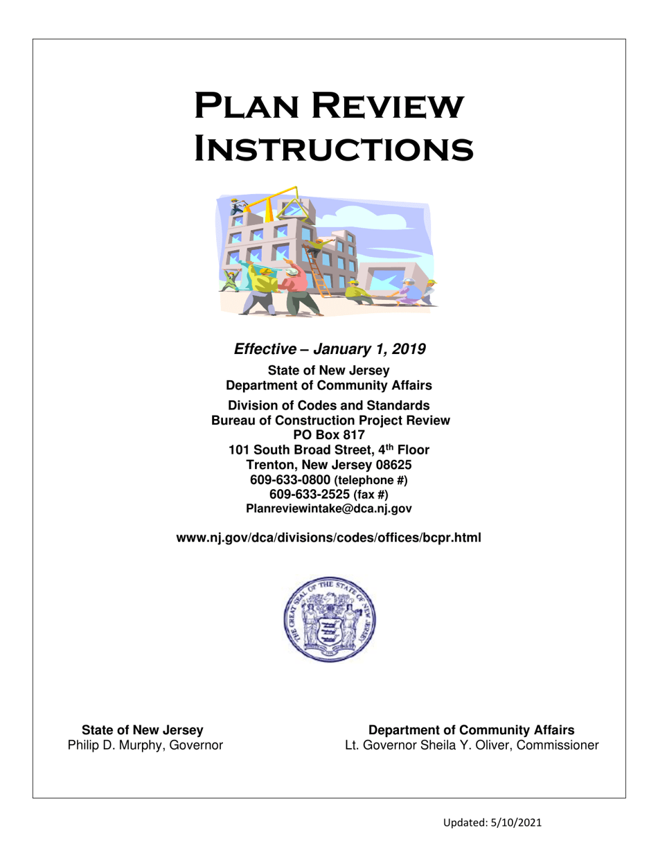 Plan Review Instructions - New Jersey, Page 1