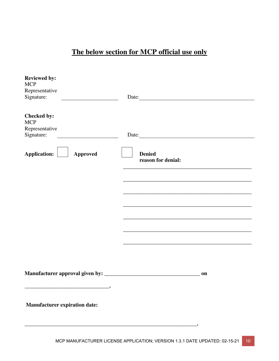 Medical Cannabis Program Manufacturer Application - New Mexico, Page 10