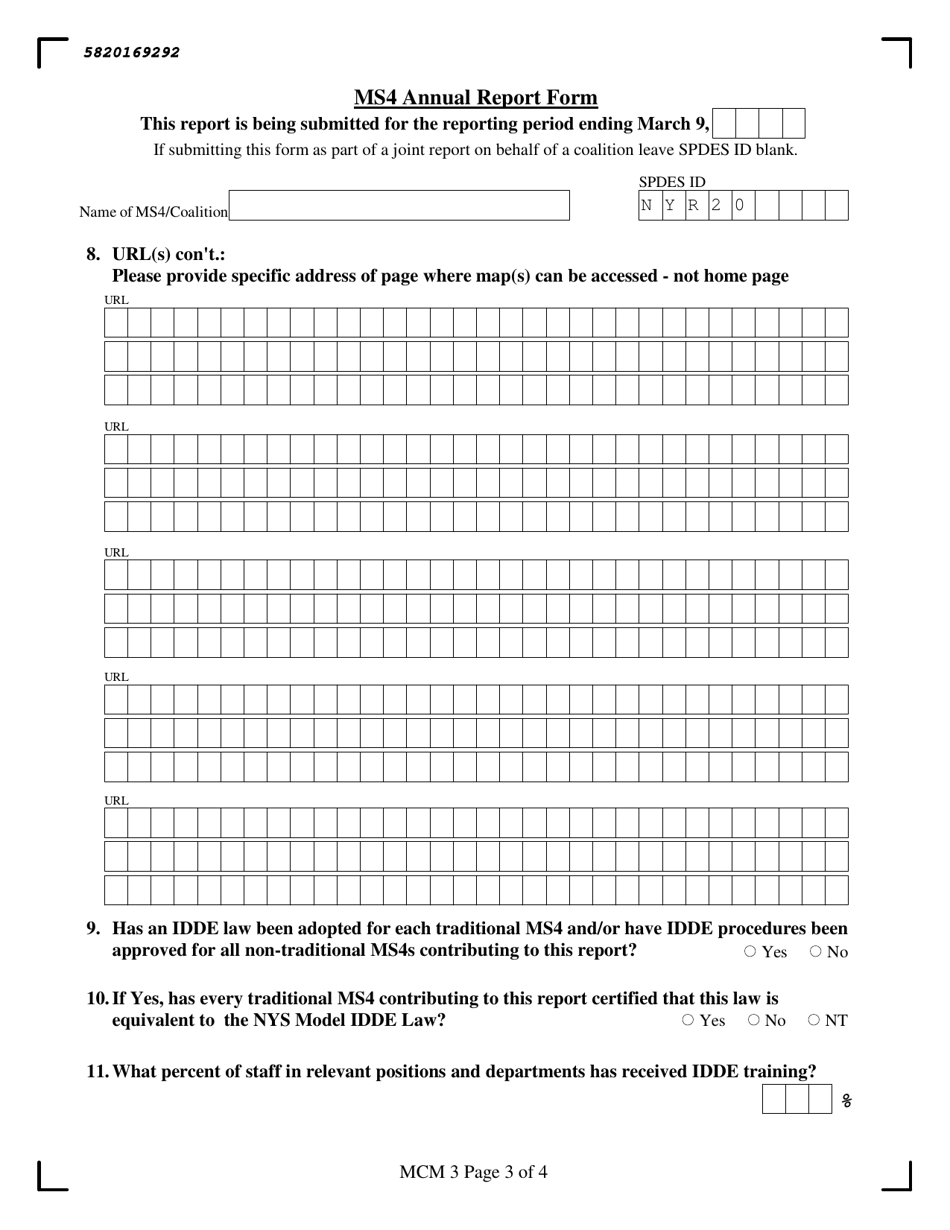 Ms4 Municipal Compliance Certification and Annual Report Form - New York, Page 20
