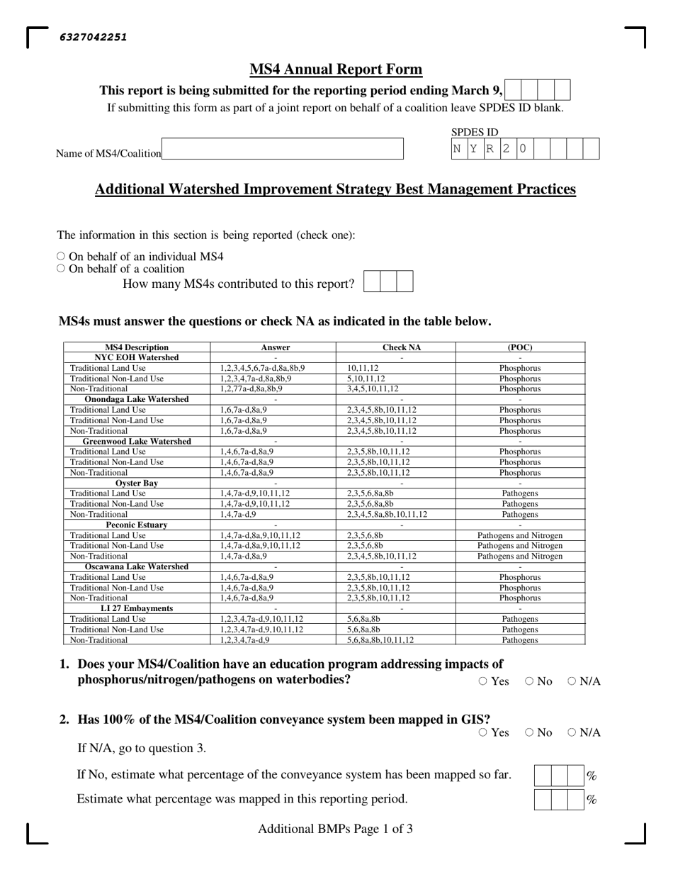 Ms4 Municipal Compliance Certification and Annual Report Form - New York, Page 33