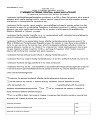 Document preview: Form OCFS-LDSS-2853 Statement Offering Personal Allowance Account - New York