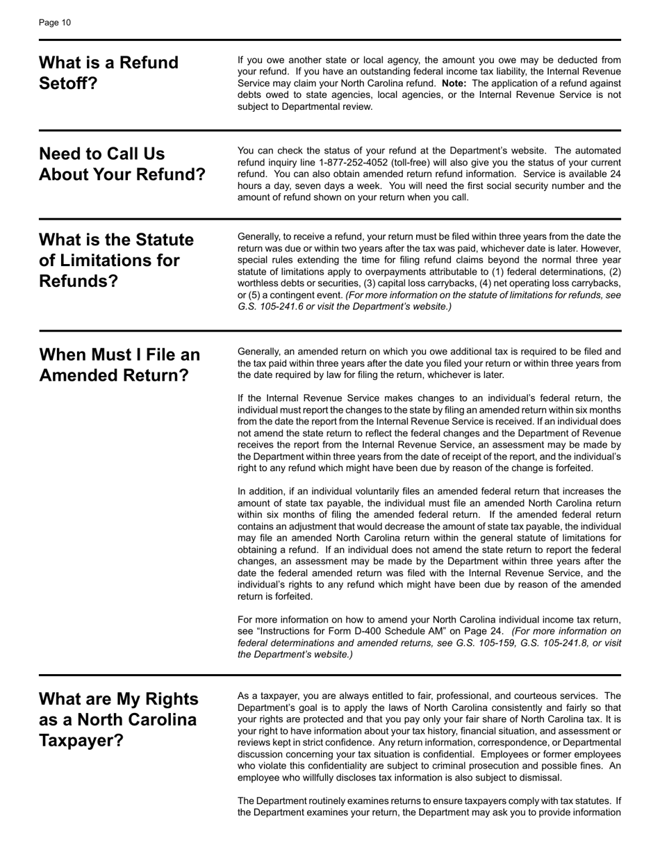 Instructions for Form D-400, D-400TC Schedule 3, A, AM, PN, PN-1 - North Carolina, Page 12