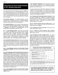 Instructions for Form D-400, D-400TC Schedule 3, A, AM, PN, PN-1 - North Carolina, Page 22