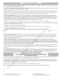 Form AOC-CR-180B &quot;Crime Victims' Rights Act Victim Information Sheet (Law Enforcement) (For Offenses Committed on or After Aug. 31, 2019)&quot; - North Carolina (English/Spanish), Page 2