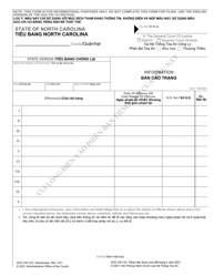 Form AOC-CR-123 Information - North Carolina (English/Vietnamese)