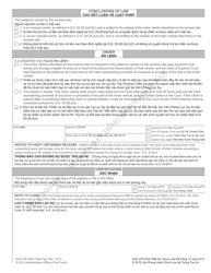 Form AOC-CR-332A Order on Non-defendant Owner's Petition/Application for Release of Seized Motor Vehicle - Impaired Driving - North Carolina (English/Vietnamese), Page 4