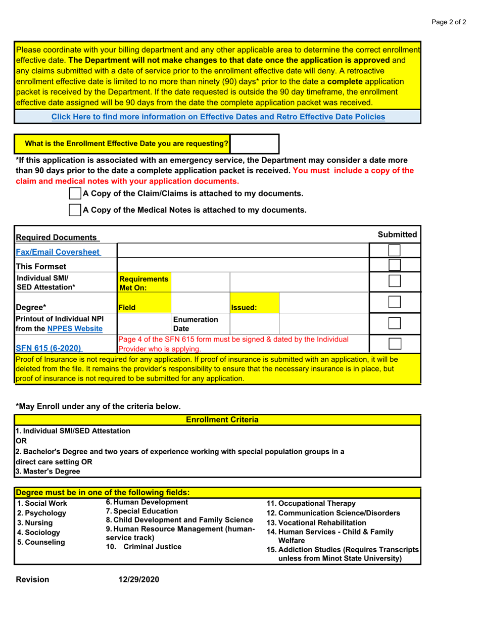Targeted Case Management Application Checklists  Attestations - North Dakota, Page 12