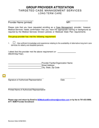 Targeted Case Management Application Checklists &amp; Attestations - North Dakota, Page 17