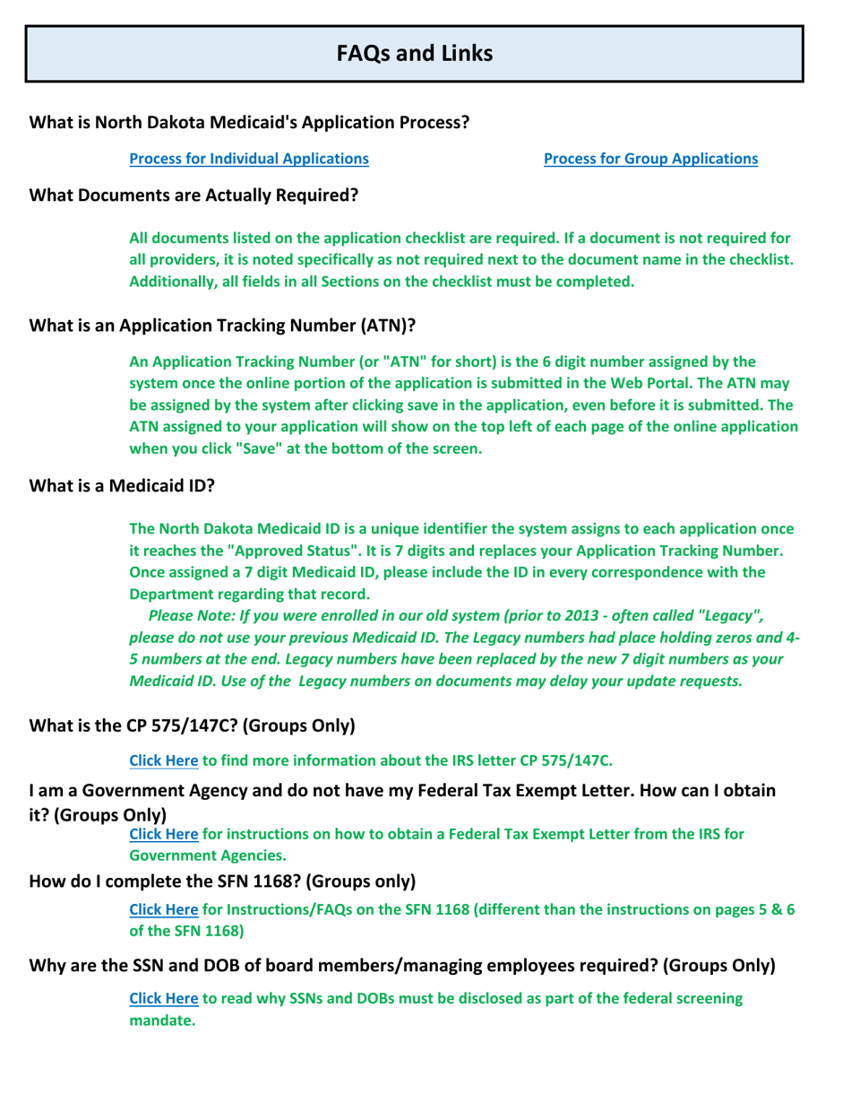 Non-emergent Medical Transportation Application Checklists - North Dakota, Page 9