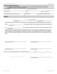 Form REPL-19-0003 In-state Home Inspector Application - Ohio, Page 8